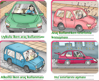 4.Sınıf Trafik Güvenliği MEB Yayınları Sayfa 45 Ders Kitabı Cevapları
