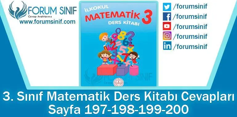 3. Sınıf Matematik Ders Kitabı 199-200-201-202. Sayfa Cevapları MEB Yayınları 2. Kitap