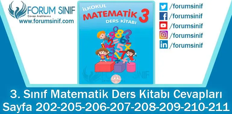 3. Sınıf Matematik Ders Kitabı 204-207-208-209-210-211-212-213. Sayfa Cevapları MEB Yayınları 2. Kitap