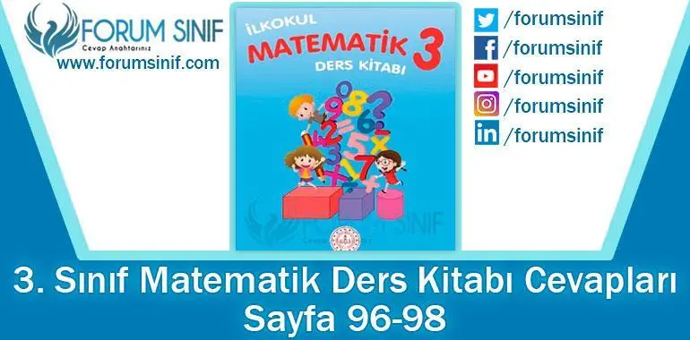 3. Sınıf Matematik Ders Kitabı 98-100. Sayfa Cevapları MEB Yayınları 2. Kitap