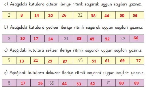 3. Sınıf Matematik Ders Kitabı 59-60-61-62-63. Sayfa Cevapları MEB Yayınları 3. Sınıf Matematik MEB Yayınları Sayfa 60 Ders Kitabı Cevapları