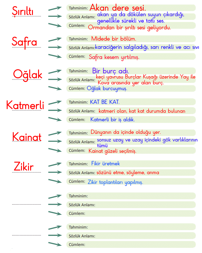 5. Sınıf Türkçe MEB Yayınları Sayfa 229 Ders Kitabı Cevapları