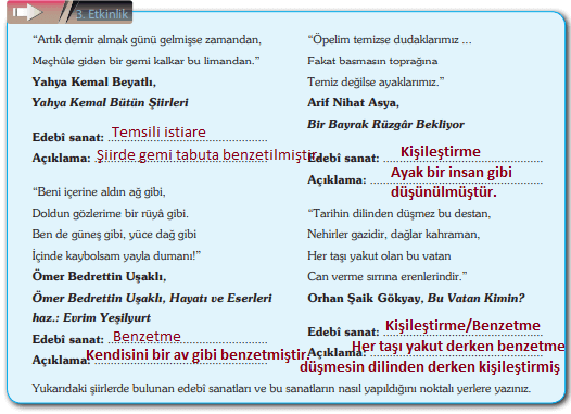 9. Sınıf Türk Dili ve Edebiyatı Ders Kitabı Öğün Yayınları Sayfa 85 Ders Kitabı Cevapları, 3. Etkinlik