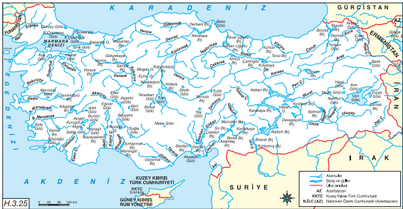 Türkiye Akarsular ve Göller Haritası