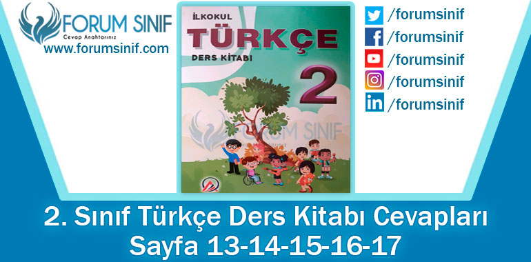 2. Sınıf Türkçe Ders Kitabı 13-14-15-16-17. Sayfa Cevapları ADA Yayınları