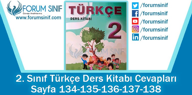 2. Sınıf Türkçe Ders Kitabı 134-135-136-137-138. Sayfa Cevapları ADA Yayınları