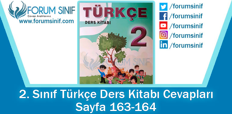 2. Sınıf Türkçe Ders Kitabı 163-164. Sayfa Cevapları ADA Yayınları