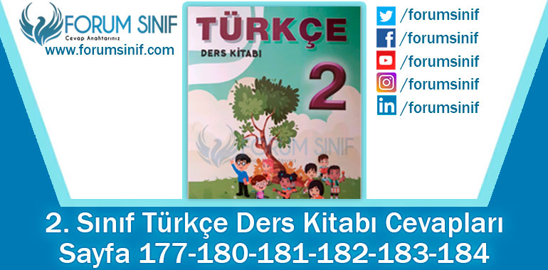 2. Sınıf Türkçe Ders Kitabı 177-180-181-182-183-184. Sayfa Cevapları ADA Yayınları