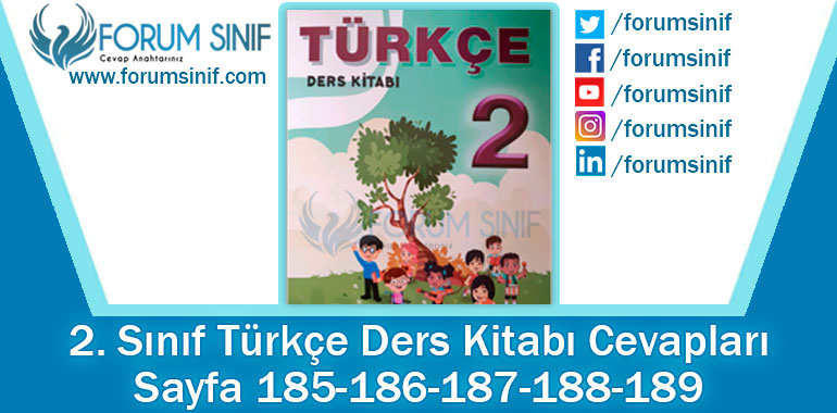 2. Sınıf Türkçe Ders Kitabı 185-186-187-188-189. Sayfa Cevapları ADA Yayınları