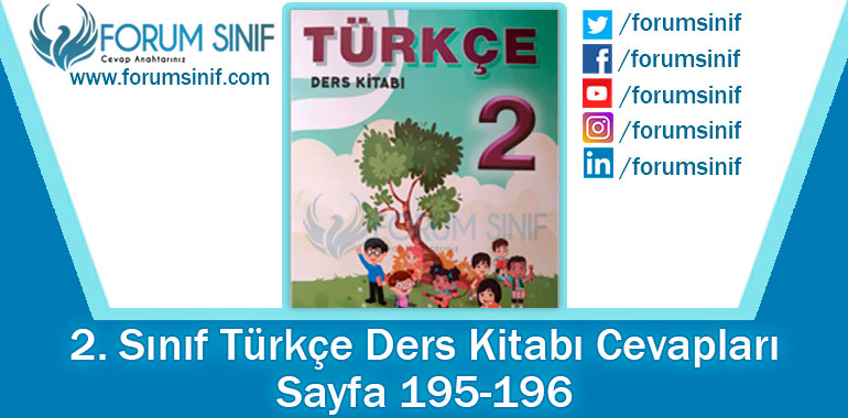 2. Sınıf Türkçe Ders Kitabı 195-196. Sayfa Cevapları ADA Yayınları