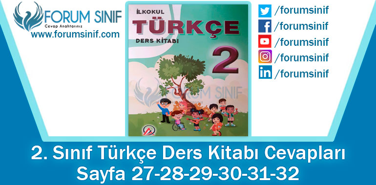 2. Sınıf Türkçe Ders Kitabı 27-28-29-30-31-32. Sayfa Cevapları ADA Yayınları