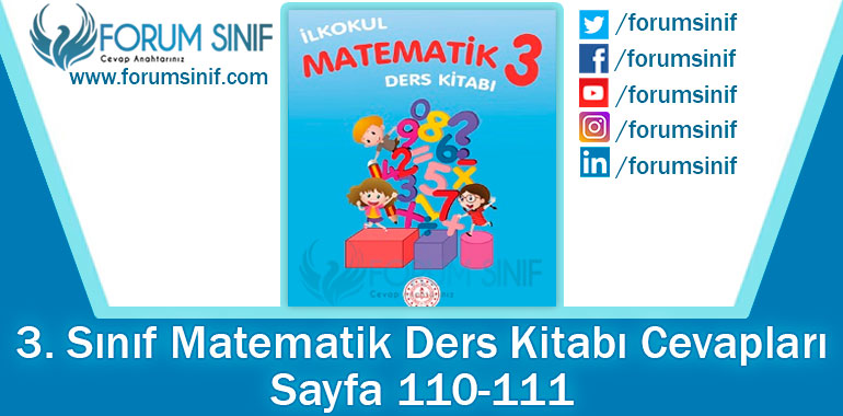 3. Sınıf Matematik Ders Kitabı 110-111. Sayfa Cevapları MEB Yayınları 2. Kitap