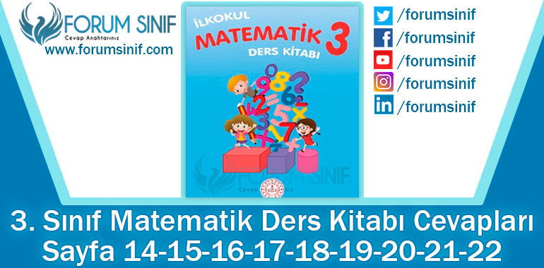 3. Sınıf Matematik Ders Kitabı 14-15-16-17-18-19-20-21-22. Sayfa Cevapları MEB Yayınları 2. Kitap