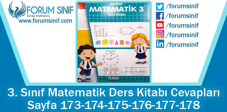 3. Sınıf Matematik Ders Kitabı 173-174-175-176-177-178. Sayfa Cevapları TUNA Yayınları