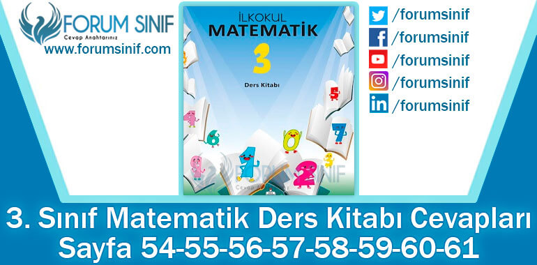 3. Sınıf Matematik Ders Kitabı 54-55-56-57-58-59-60-61. Sayfa Cevapları MEB Yayınları
