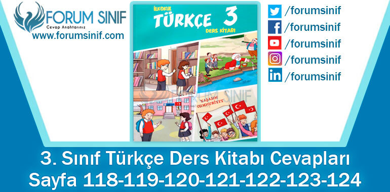 3. Sınıf Türkçe Ders Kitabı 118-119-120-121-122-123-124. Sayfa Cevapları Gizem Yayıncılık