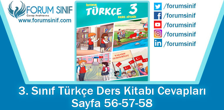 3. Sınıf Türkçe Ders Kitabı 56-57-58. Sayfa Cevapları Gizem Yayıncılık
