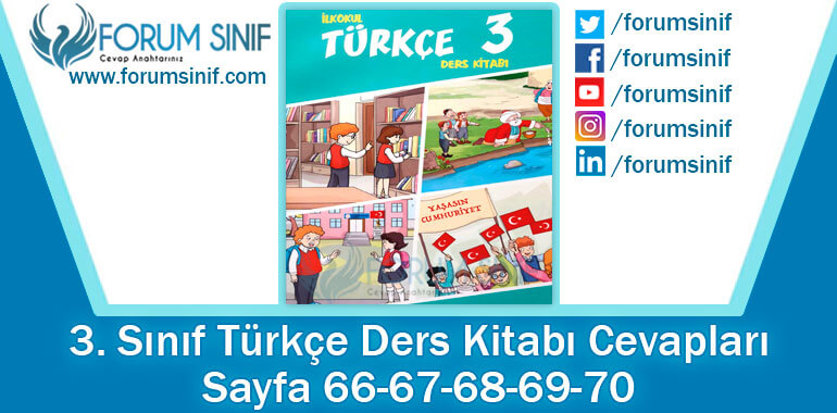 3. Sınıf Türkçe Ders Kitabı 66-67-68-69-70. Sayfa Cevapları Gizem Yayıncılık