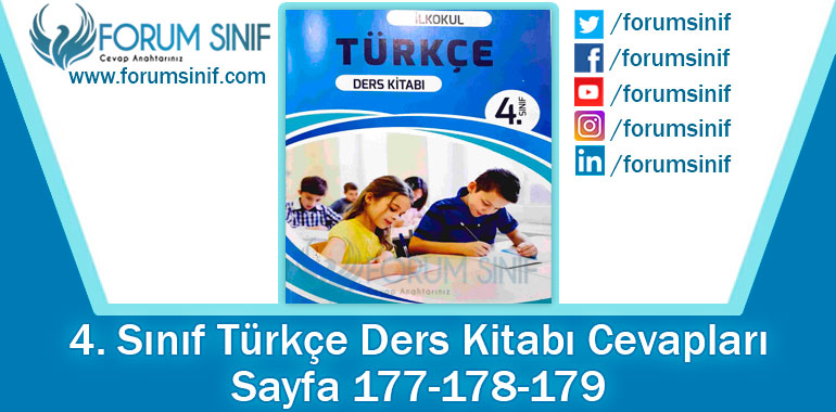 4. Sınıf Türkçe Ders Kitabı 177-178-179. Sayfa Cevapları Özgün Yayınları