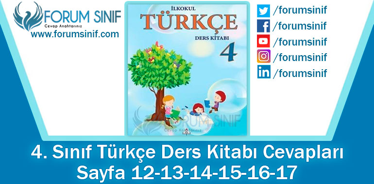 4. Türkçe Ders Kitabı 12-13-14-15-16-17. Sayfa Cevapları MEB Yayınları