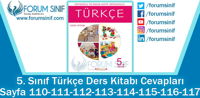 5. Sınıf Türkçe Ders Kitabı 110-111-112-113-114-115-116-117. Sayfa Cevapları Anıttepe Yayıncılık
