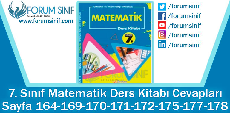 7. Sınıf Matematik Ders Kitabı 164-169-170-171-172-175-177-178. Sayfa Cevapları Berkay Yayıncılık