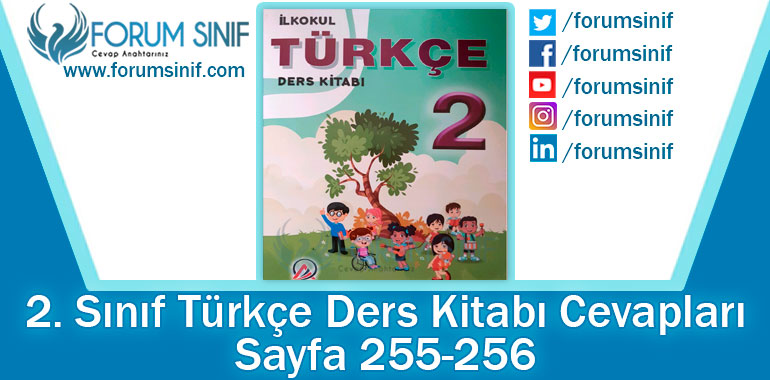 2. Sınıf Türkçe Ders Kitabı 255-256. Sayfa Cevapları ADA Yayınları