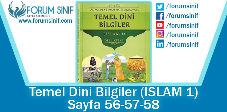 Temel Dini Bilgiler (İslam-1) Ders Kitabı 56-57-58. Sayfa Cevapları E-Kare Yayıncılık