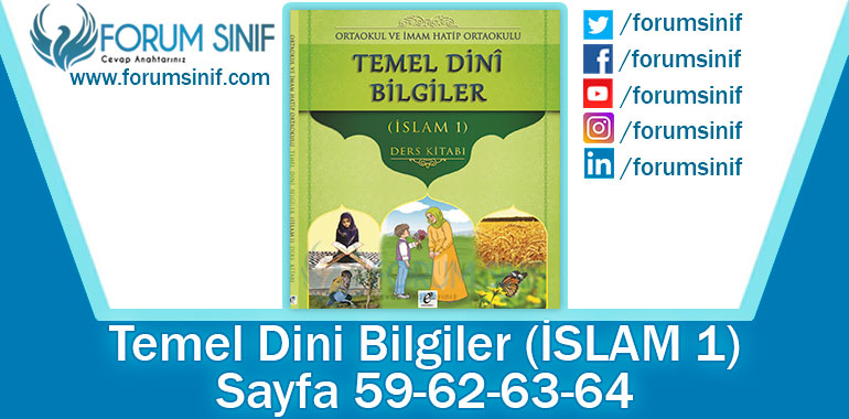 Temel Dini Bilgiler (İslam-1) Ders Kitabı 59-62-63-64. Sayfa Cevapları E-Kare Yayıncılık