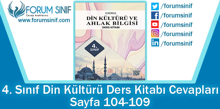4. Sınıf Din Kültürü Ders Kitabı 104-109. Sayfa Cevapları MEB Yayınları