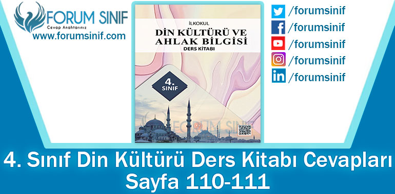 4. Sınıf Din Kültürü Ders Kitabı 110-111. Sayfa Cevapları MEB Yayınları