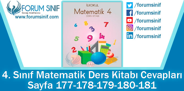 4. Sınıf Matematik Ders Kitabı 177-178-179-180-181. Sayfa Cevapları MEB Yayınları