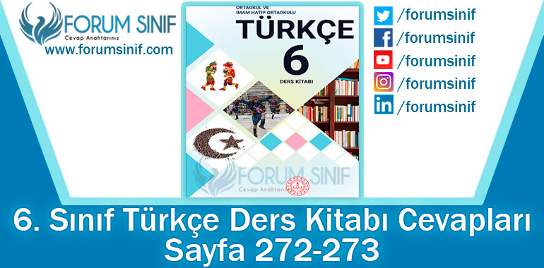 6. Sınıf Türkçe Ders Kitabı 272-273. Sayfa Cevapları MEB Yayınları