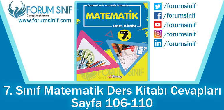 7. Sınıf Matematik Ders Kitabı 106-110. Sayfa Cevapları Berkay Yayıncılık