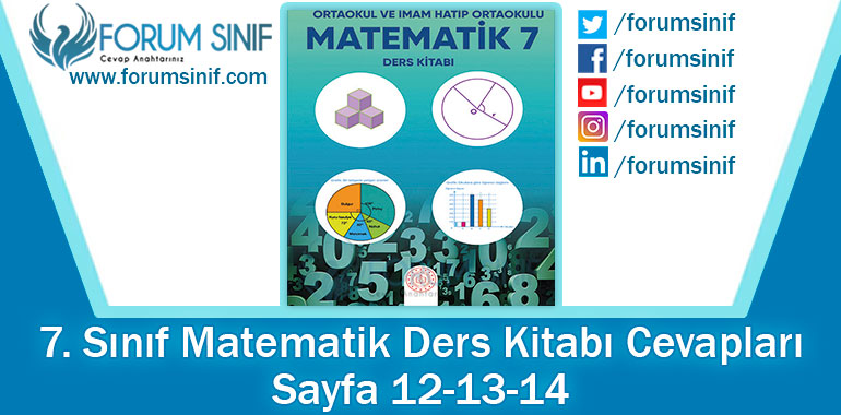 7. Sınıf Matematik Ders Kitabı 12-13-14. Sayfa Cevapları MEB Yayınları