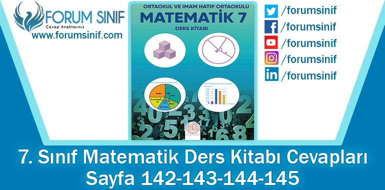 7. Sınıf Matematik Ders Kitabı 142-143-144-145. Sayfa Cevapları MEB Yayınları
