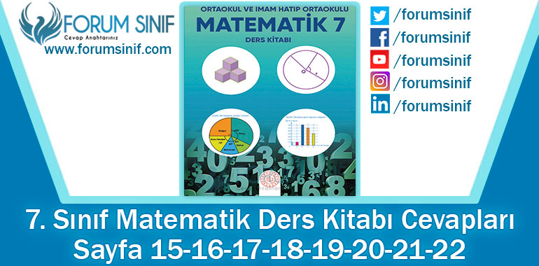 7. Sınıf Matematik Ders Kitabı 15-16-17-18-19-20-21-22. Sayfa Cevapları MEB Yayınları