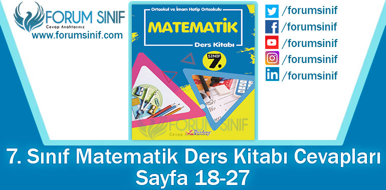 7. Sınıf Matematik Ders Kitabı 18-27. Sayfa Cevapları Berkay Yayıncılık