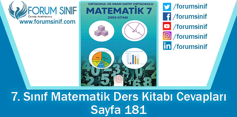 7. Sınıf Matematik Ders Kitabı 181. Sayfa Cevapları MEB Yayınları