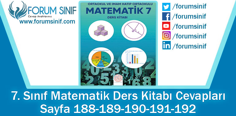 7. Sınıf Matematik Ders Kitabı 188-189-190-191-192. Sayfa Cevapları MEB Yayınları