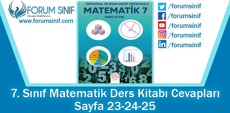 7. Sınıf Matematik Ders Kitabı 23-24-25. Sayfa Cevapları MEB Yayınları