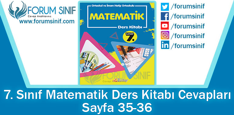 7. Sınıf Matematik Ders Kitabı 35-36. Sayfa Cevapları Berkay Yayıncılık