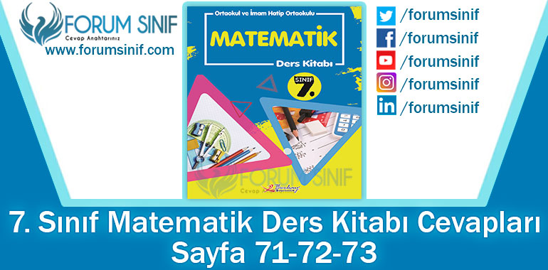7. Sınıf Matematik Ders Kitabı 71-72-73. Sayfa Cevapları Berkay Yayıncılık