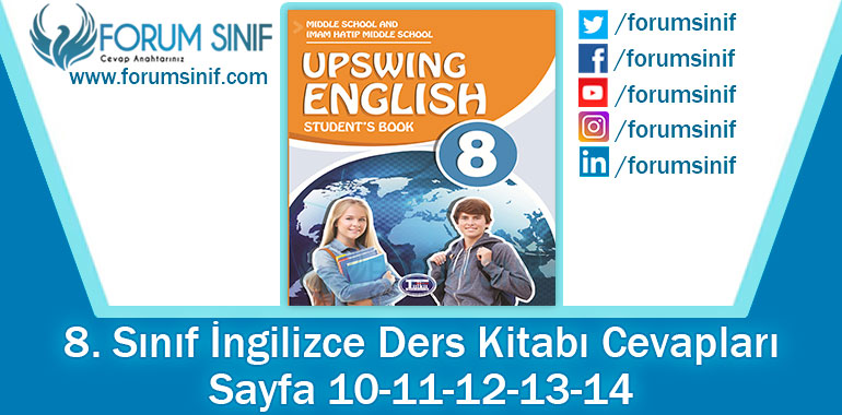8. Sınıf İngilizce Ders Kitabı 10-11-12-13-14. Sayfa Cevapları Tutku Yayıncılık
