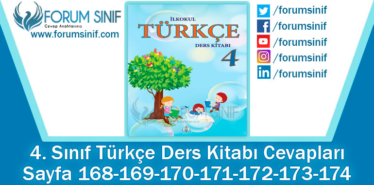 4. Sınıf Türkçe Ders Kitabı 175-176-177-178-179-180-181-182. Sayfa Cevapları MEB Yayınları