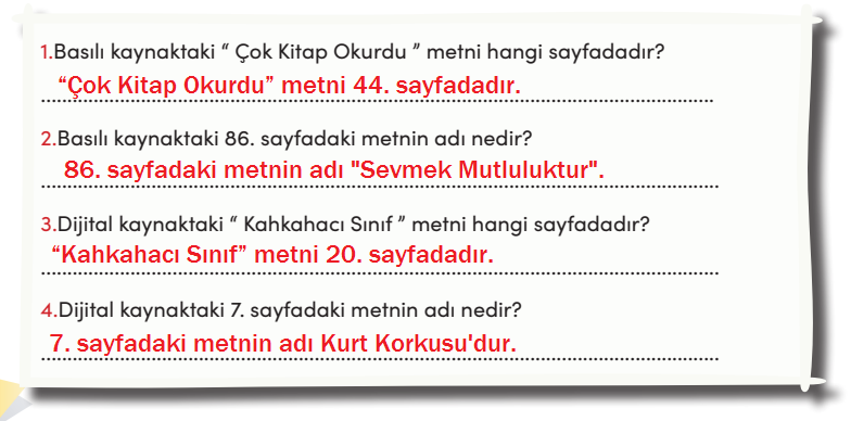 4. Sınıf Türkçe Ders Kitabı MEB Yayınları Sayfa 16 Ders Kitabı Cevapları