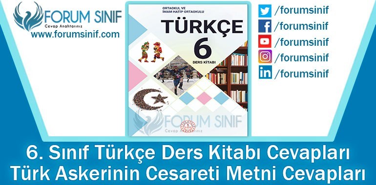 Türk Askerinin Cesareti Metni Cevapları (6. Sınıf Türkçe MEB)