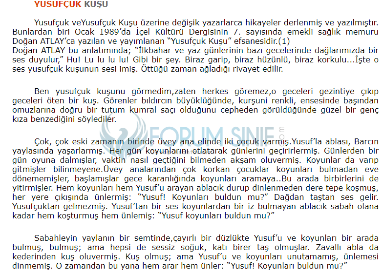 7. Sınıf Türkçe Ders Kitabı Sayfa 175 Cevapları MEB Yayınları1