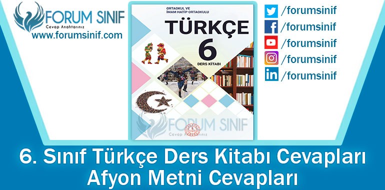 Afyon Metni Cevapları (6. Sınıf Türkçe MEB)