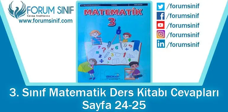 3. Sınıf Matematik Ders Kitabı 24-25. Sayfa Cevapları Ekoyay Yayıncılık